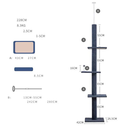 Arbre à Chat Vertical avec Plateformes Multiples