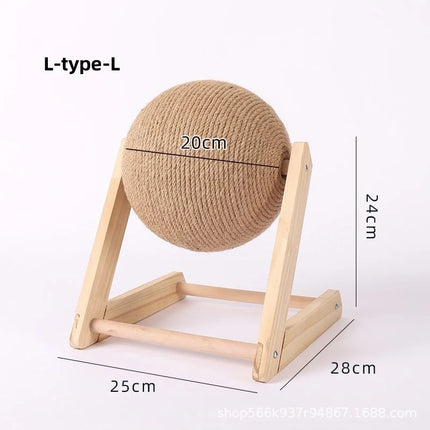 Griffoir Interactif pour Chat avec Boules en Sisal Suspendues