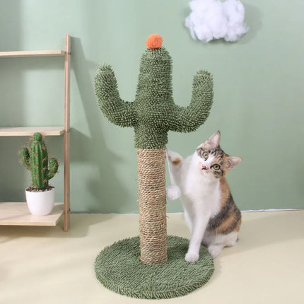 Arbre à Chat Cactus avec Griffoir et Jouet Suspendu