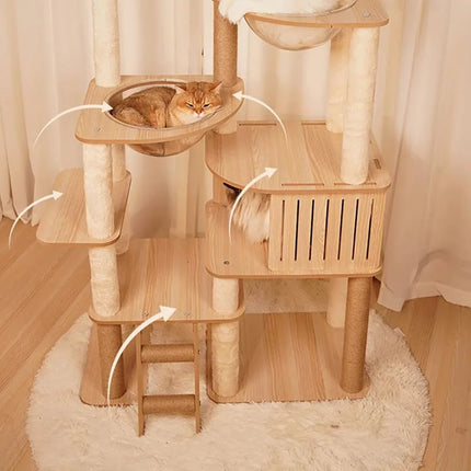 Arbre à Chat Ludique XXL avec Bulles Transparentes et Maisonnete