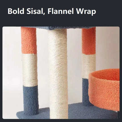 Arbre à Chat Multicolore avec Plateformes et Tunnel Ludique