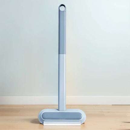 Brosse antipeluches avec manche gris et bleu – Design ajustable et pratique