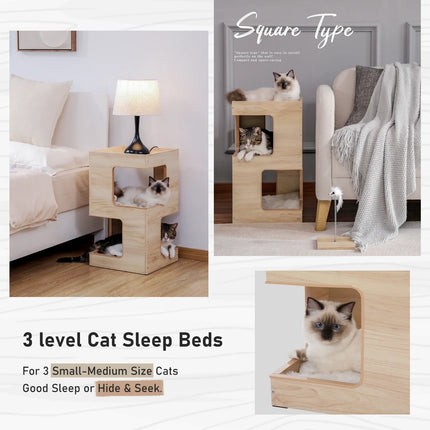 Meuble Moderne 2-en-1 pour Chats – Espace Repos et Griffoir