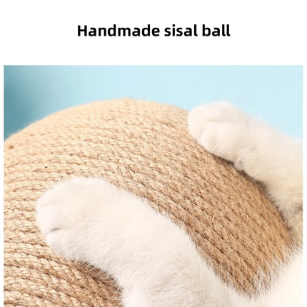 Griffoir Interactif pour Chat avec Boules en Sisal Suspendues
