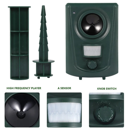 Dispositif Répulsif Ultrason pour Animaux Extérieur – Capteur PIR