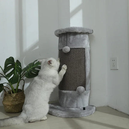 Poteau à Griffer pour Chat avec Accessoires Suspendus