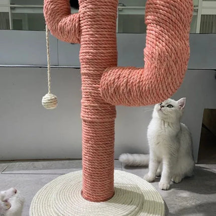 Arbre à Griffer en Forme de Cactus avec Fleurs Décoratives