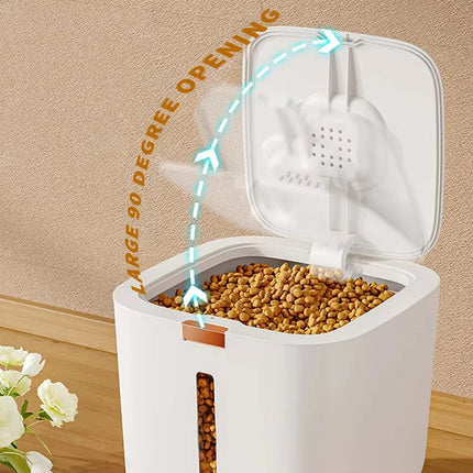 Boîte de Rangement Alimentaire pour Chat avec Fenêtre de Visualisation