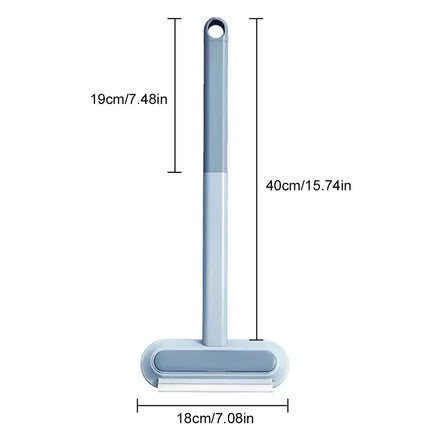 Brosse antipeluches avec manche gris et bleu – Design ajustable et pratique