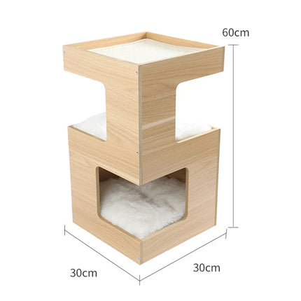 Espace Relaxant pour Chat en Bois Empilable
