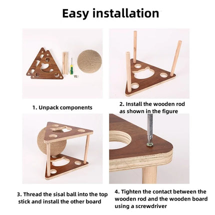 Griffoir Interactif Avec Boule en Sisal pour Chat