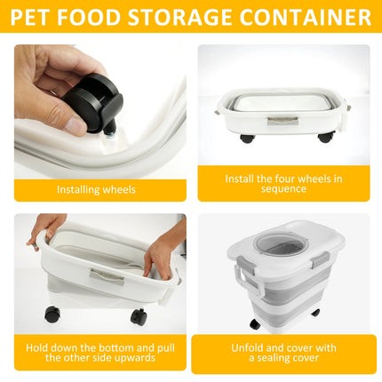 Conteneur à Roulettes avec Pelle Intégrée – Rangement Croquettes Hermétique