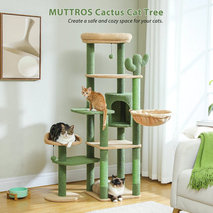 Arbre pour Chat Multicolore avec Hamac et Niche