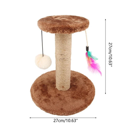 Griffoir Compact avec Jouet Suspendu et Plumes Colorées