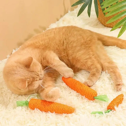 Carottes Ludiques en Corde pour Chat – Jouet Mignon et Interactif