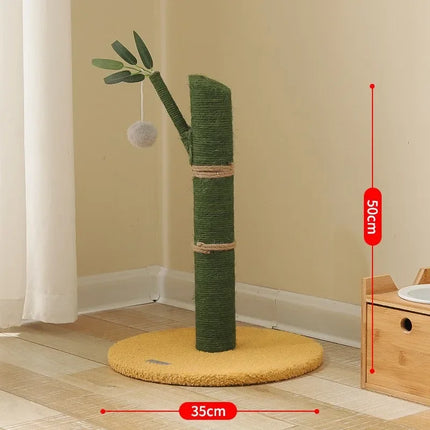 Arbre à Chat Bambou Compact avec Jouet Suspendu