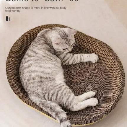 Panier Ovale en Carton Durable - Espace Spacieux pour Chats