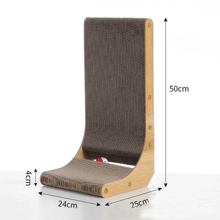 Grattoir Vertical avec Base en Bois et Jouet Suspendu