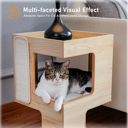 Espace Relaxant pour Chat en Bois Empilable