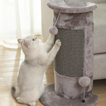 Poteau à Griffer pour Chat avec Accessoires Suspendus