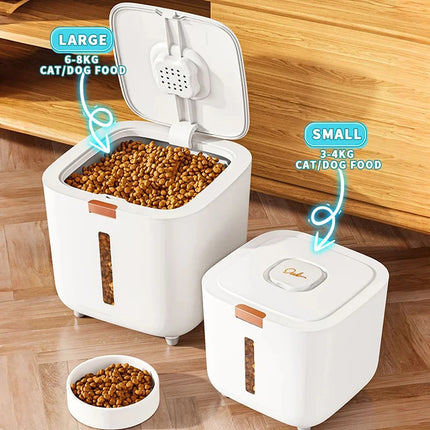 Boîte de Rangement Alimentaire pour Chat avec Fenêtre de Visualisation