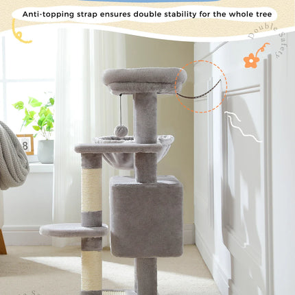 Arbre à Chat Multi-Niveaux avec Hamac et Niche Intégrée