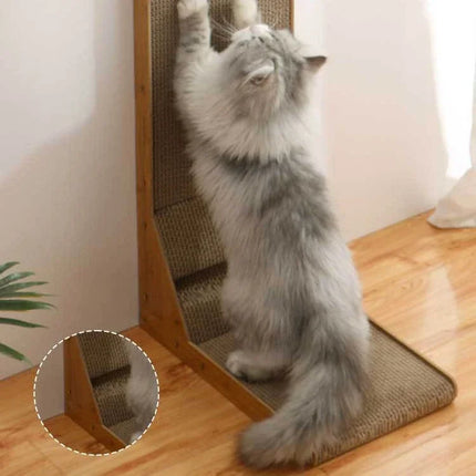 Grattoir Vertical avec Base en Bois et Jouet Suspendu