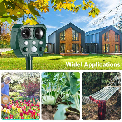 Dispositif Répulsif Ultrasonique à Énergie Solaire pour Animaux - Extérieur