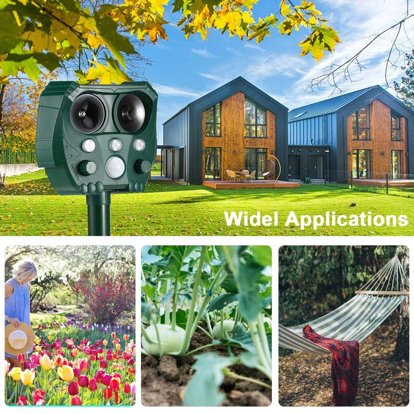 Dispositif RĂ©pulsif Ultrasonique Ă  Ănergie Solaire pour Animaux - ExtĂ©rieur