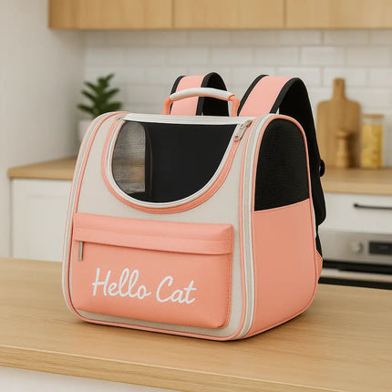 Sac à Dos pour Chat avec Fenêtre Transparente – Rose