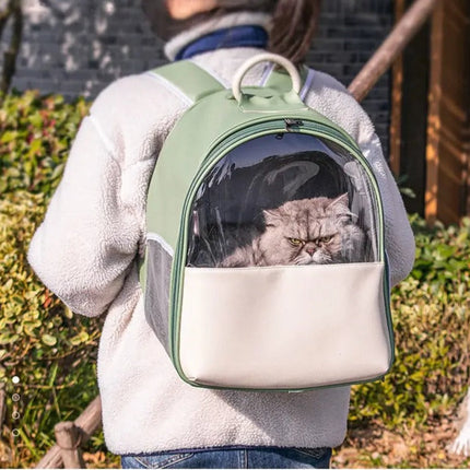 Sac à Dos Compact au Contraste Beige et Vert