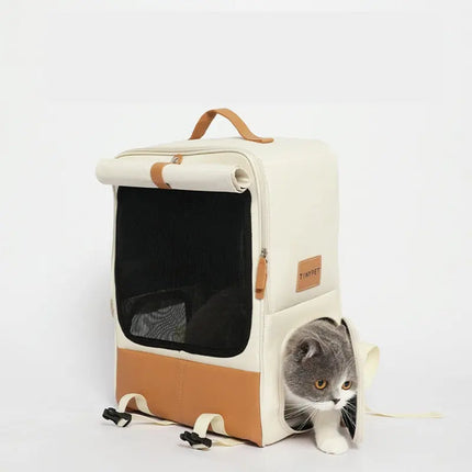 Sac à dos pliable grande capacité avec fenêtre de ventilation pour chat