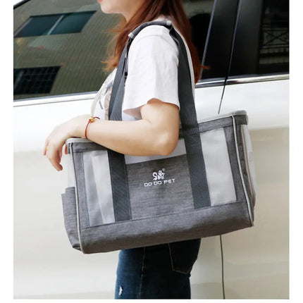 Sac de Transport Compact pour Chat avec Panneaux en Maille