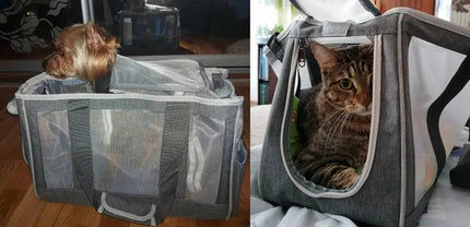 Sac de Transport Compact pour Chat avec Panneaux en Maille