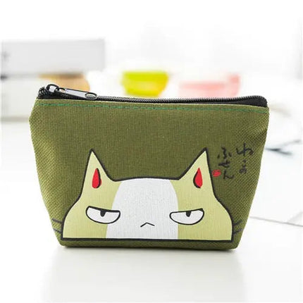 Porte-Monnaie Compact avec Motif Chat Ludique