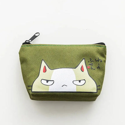 Porte-Monnaie Compact avec Motif Chat Ludique