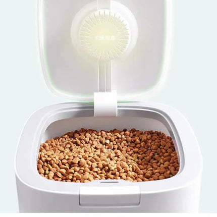 Distributeur Automatique Compact pour Croquettes avec Fenêtre de Niveau