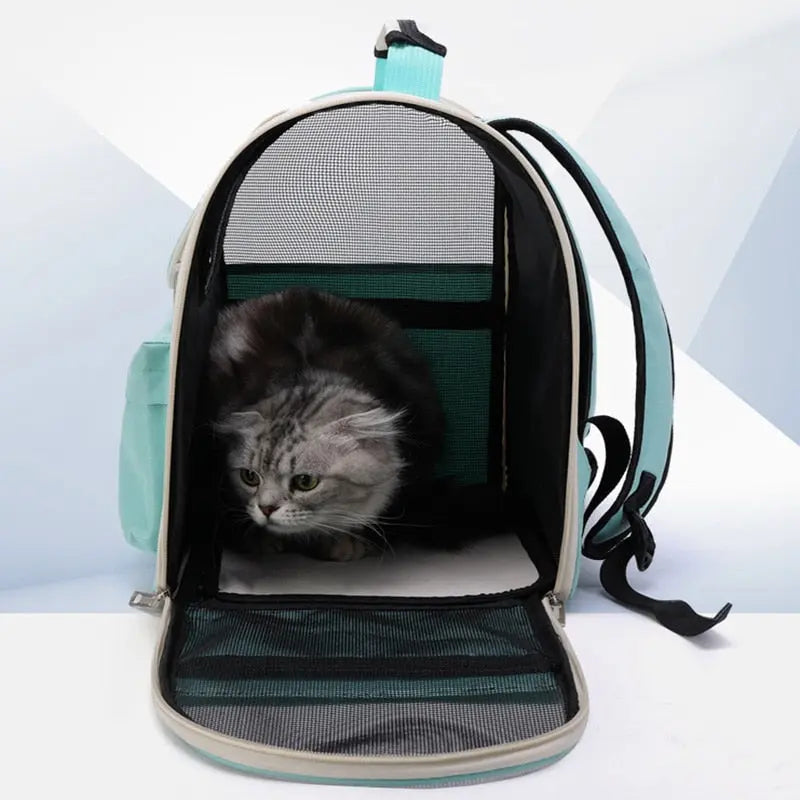 Sac de Transport pour Chat avec Fenêtres Respirantes et Bandoulière Ajustable