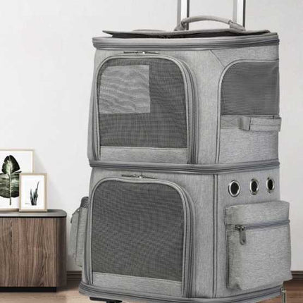 Sac pliable télescopique à roulettes pour chat urbain