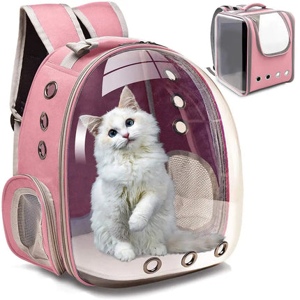 Sac Rose Vision Clair avec Aérations Multiples pour Chat Urbain