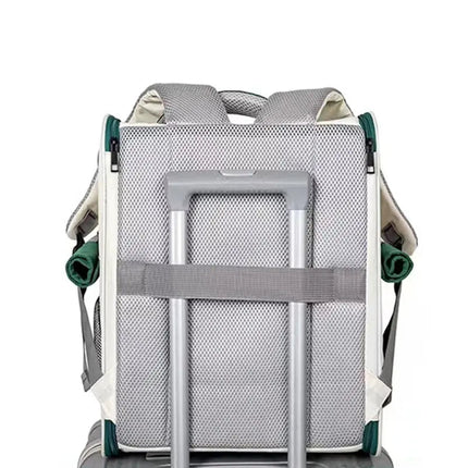 Sac à dos gris rigide avec fenêtre ventilée pour chat