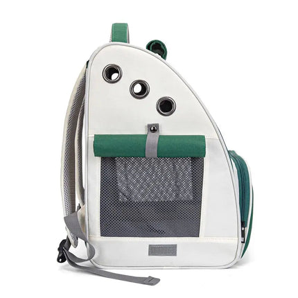 Sac à dos gris rigide avec fenêtre ventilée pour chat