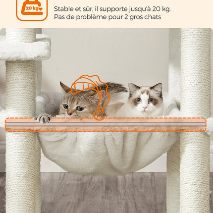 Arbre à Chat Multi-Niveaux avec Hamac et Niche