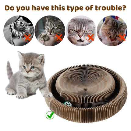 Griffoir Rond Interactif avec Balle Intégrée pour Chat