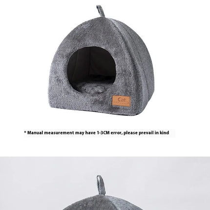Abri Triangulaire Douillet pour Chat avec Intérieur Polaire