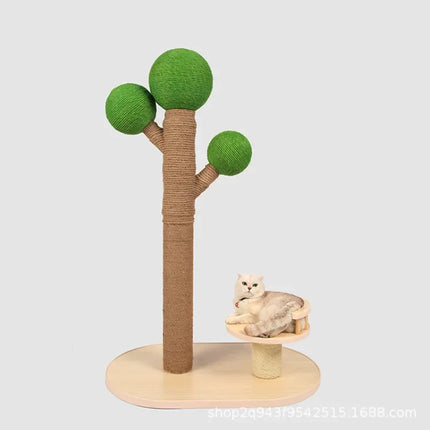 Arbre à chat design au look nature avec bol dôme