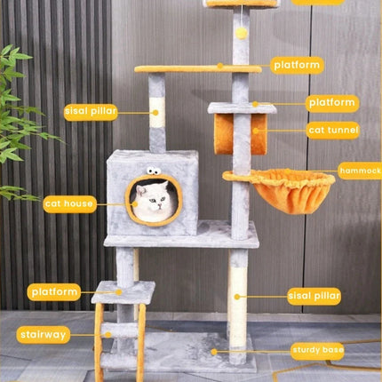 Tour pour Chat avec Hamac et Tunnel Intégrés