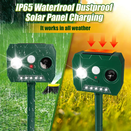 Répulseur Ultrasonique Solaire pour Animaux – Idéal pour le Jardin