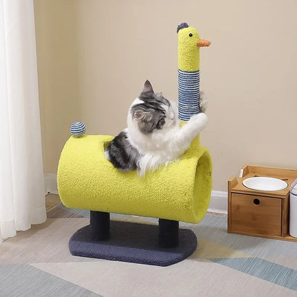 Jouet Original pour Chat avec Rouleau et Oiseau Jaune