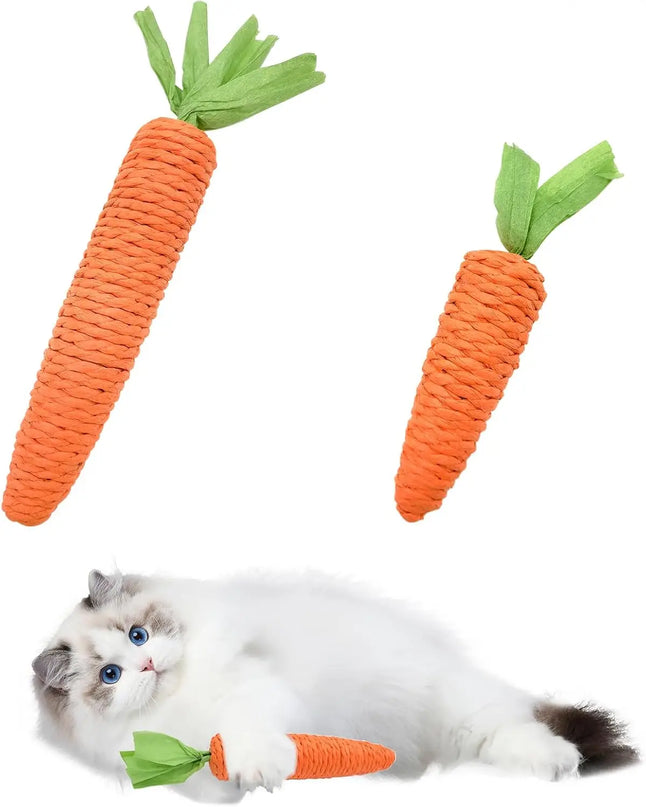 Carottes Ludiques en Corde pour Chat â Jouet Mignon et Interactif